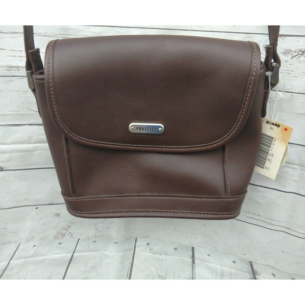 Fratelli Adjustable Shoulder Bag Crossbody Purse Brown Magnetic Snap Zipper NWT